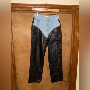 Chic Black and Blue Straight Leg Jeans